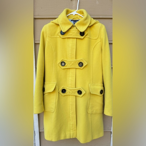 Tommy Hilfiger Yellow Wool Blend Pea Coat Jacket - Picture 1 of 15